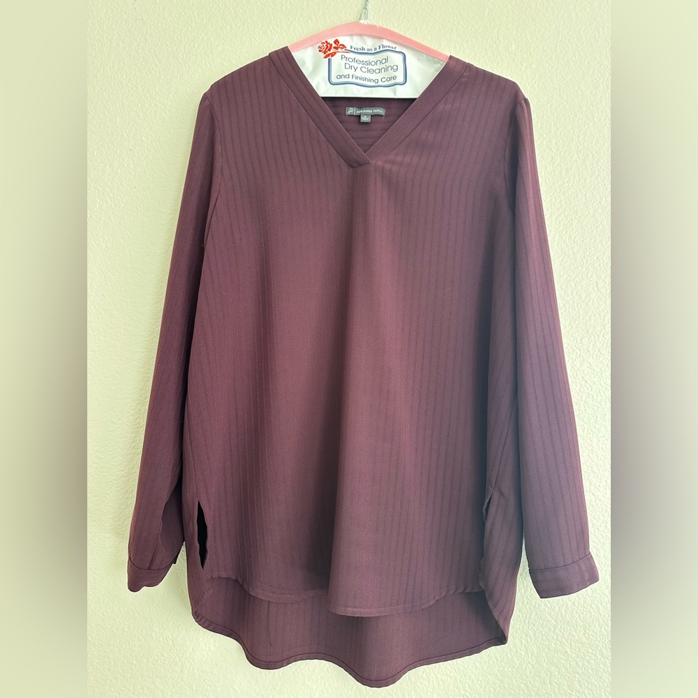 Adrianna Papell Deep Wine Blouse